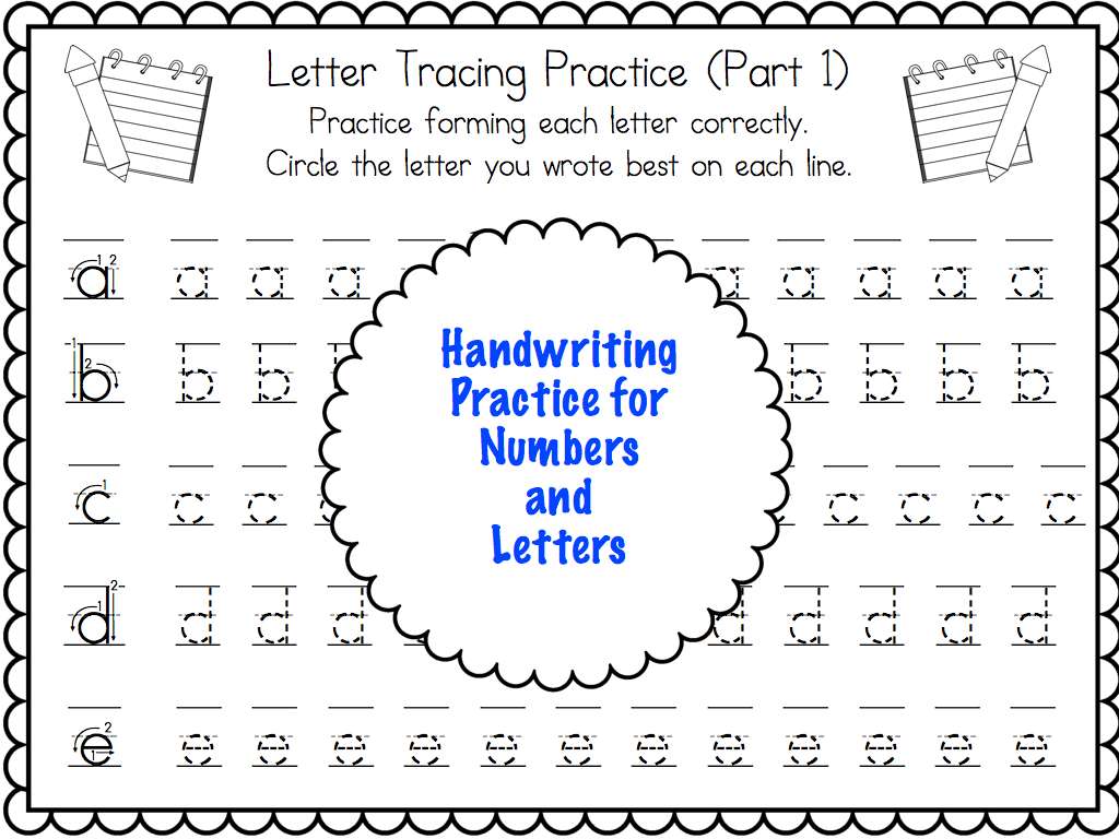 Kindergarten homework sheets writing