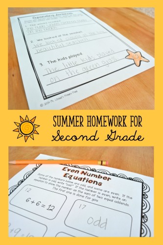 Summer Homework Second Grade Collage 3