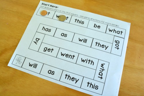 Sight words board game - for Kindergarten families!