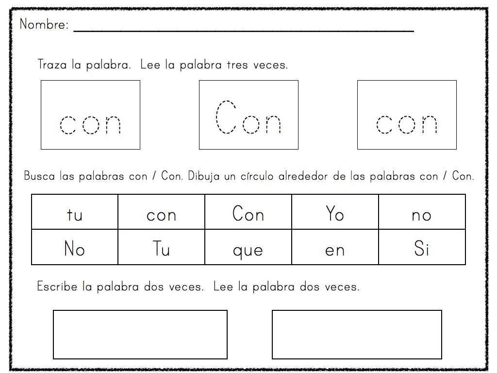 Spanish sight words - Learning at the Primary Pond