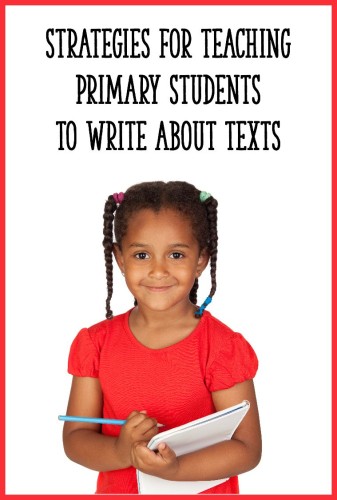 This post explains 4 ways to get your Kindergarten, first, or second grade students writing about texts! Perfect for opinion writing units, or just teaching your kids to respond to a text-based question in writing.