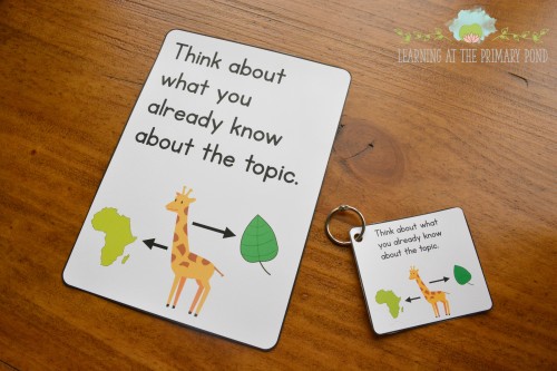 Use matching posters and strategy cards for students to help kids connect mini-lesson strategies to their own independent reading!