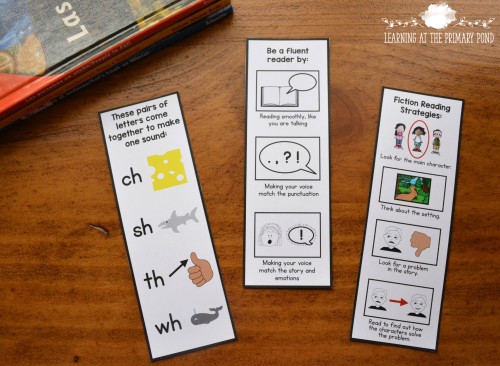 Use reading strategy bookmarks to give your students reminders as they read independently!