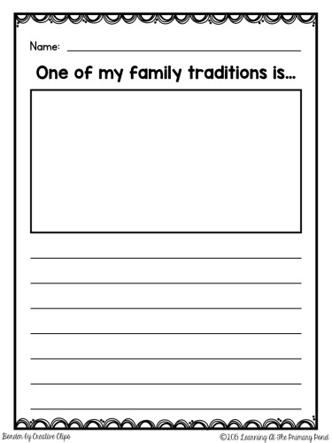 FREE family traditions page! Great for the holidays!