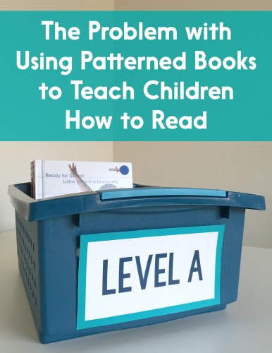 Most kids learn to read using patterned texts. However, using these types of books can teach children that reading is about looking at the picture and guessing, not decoding. Read this post for ideas about how to use patterned texts without harming children's concept of reading!