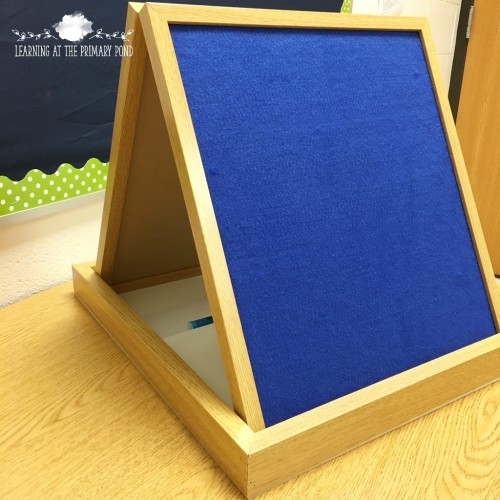 I use this tabletop dry erase board and flannel board to help students practice retelling!