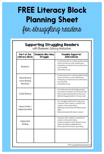 Are some of your students struggling with reading? Download this FREE sheet to help you make sure you're making the most of your instructional time with them!