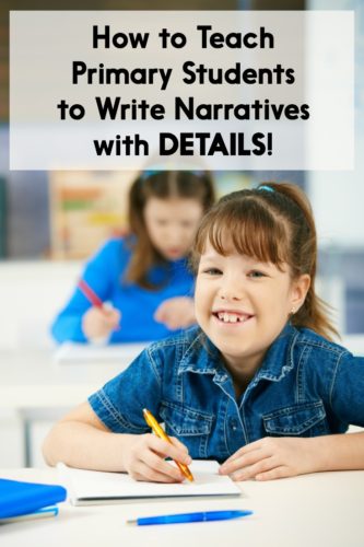 This post has 10 ideas for getting students to write with more details! The suggestions are perfect for Kindergarten, first grade, or second grade story/fiction writing units. There are also free writing lessons you can download!