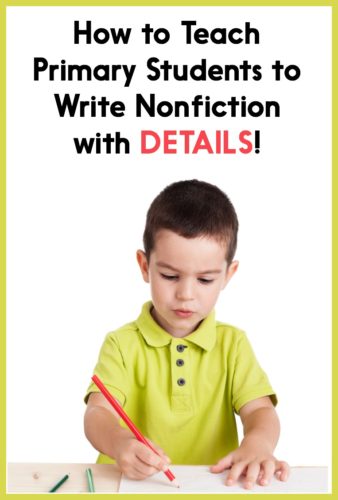  Get lots of ideas for writing lesson plans that help your students write nonfiction with details! The post has videos and FREE writing lesson plan downloads, too.