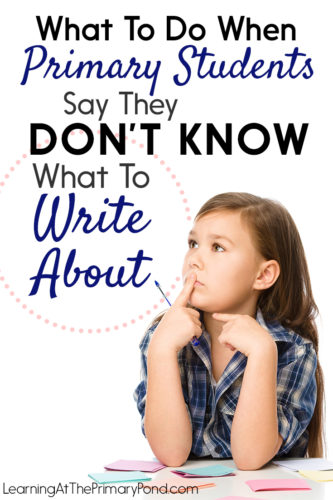 If your students frequently tell you that they don't know what to write about, read the ideas in this post!! It includes suggested anchor charts, an activity you can do at the beginning of each writing unit, and ideas for using mentor texts to help kids help themselves. These strategies work great for Kindergarten, first, or second grade - but they can also work with older students, too.