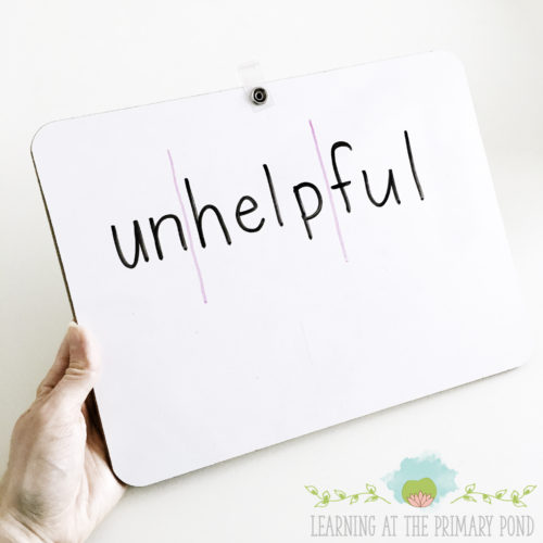 This post has great ideas for teaching students to break apart words! These activities are great for teaching onset and rime, word families, blends, digraphs, chunks, prefixes, suffixes, root words, and vocabulary!