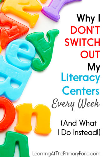 Instead of changing out my centers weekly, I use a different approach. It’s made ALL the difference with my students! Read the post to learn about it and get a freebie.