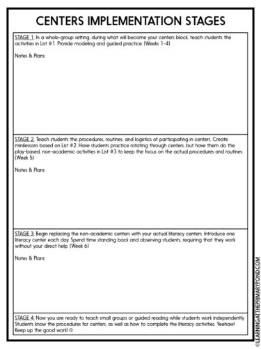 Download these free templates to get organized and launch your literacy centers!