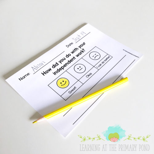 Get this FREE self-assessment form for literacy centers in the blog post!