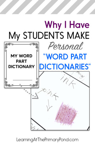 FREE word part dictionary template - help your students connect phonics learning to writing!