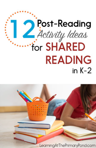 Grab some great ideas for literacy centers or Daily Five in this post! Great for using after shared reading in Kindergarten, first, or second grade.