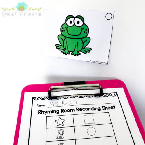 Grab this FREE rhyming room activity in this blog post! The post also has ideas for rhyming games and activities.