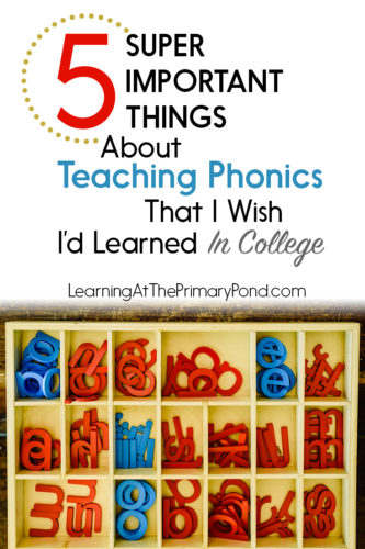 Do you know these 5 things about teaching phonics? If you're a Kindergarten, first grade, or second grade teacher, these concepts are essential for successfully teaching reading!