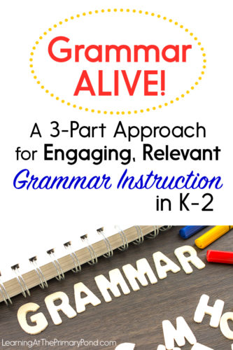 Do you want to make your grammar instruction more fun and engaging for your K-2 students? Are you desperate to figure out how to get your kids to actually REMEMBER and APPLY the grammar and conventions rules you teach? In this post, I share a 3-part approach to help you teach your students grammar rules and conventions (punctuation, capitalization, parts of speech, etc.). It'll keep your kids engaged and follow best practices in grammar instruction! 