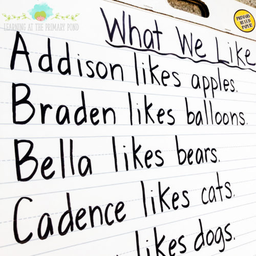 Teaching Charts For Kindergarten