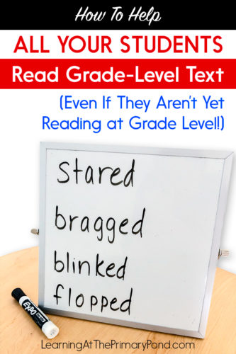 Even struggling readers should have opportunities to work in grade-level text! These strategies will help your lower readers tackle more challenging text. They'll support your Kindergarten, first grade, or second grade students with decoding, comprehension, and fluency.