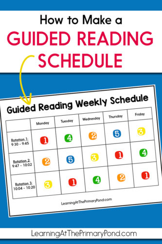 Wondering how to make a guided reading schedule? This blog post walks you through it, step by step! There are example schedules and freebies for Kindergarten, first grade, and second grade guided reading, too! You'll learn how to set your daily guided reading schedule and weekly guided reading schedule.