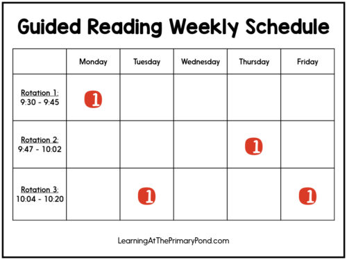 This guided reading schedule template will help you build your daily schedule! This blog post is full of examples that work well for guided reading in Kindergarten, first grade, and second grade.