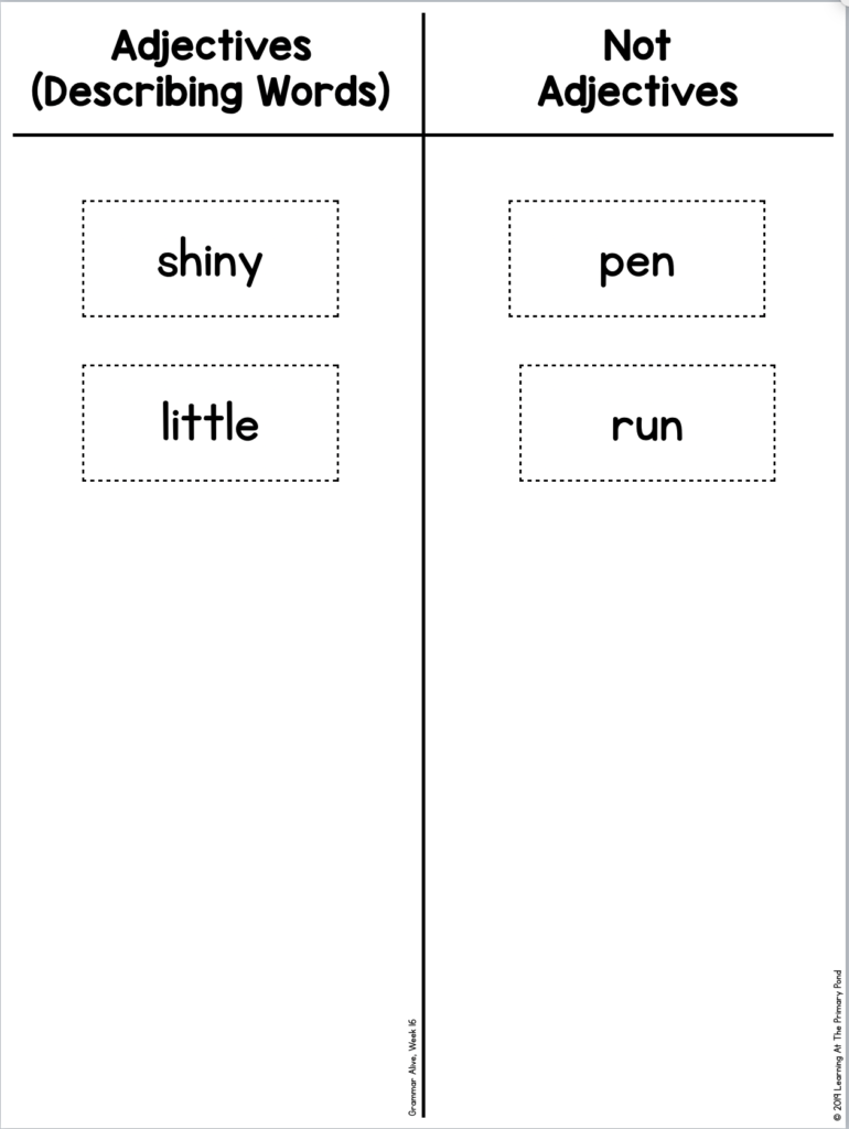 5 Fun Activities For Teaching Adjectives In The Primary Grades Learning At The Primary Pond