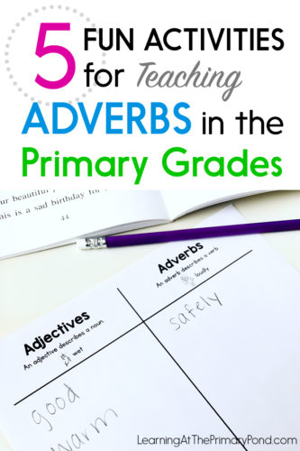 Are you looking for some fun grammar activities for teaching adverbs? Use these 5 activities and games to introduce adverbs and give your students opportunities to practice using adverbs in their own writing!