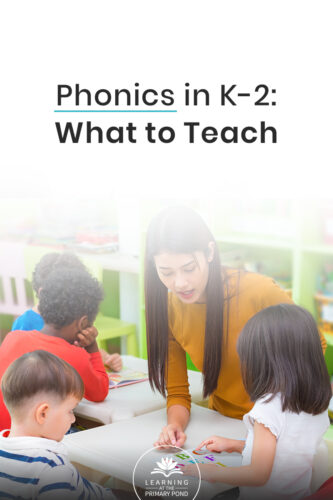 What to teach in phonics: it shouldn't be a mystery! You might already know that teaching phonics in Kindergarten, first grade, and second grade is essential. But if you don't know what skills and concepts to teach, then teaching phonics effectively becomes a lot harder. In this blog post, learn what you should teach in phonics in the primary grades, and also grab a free scope and sequence document!