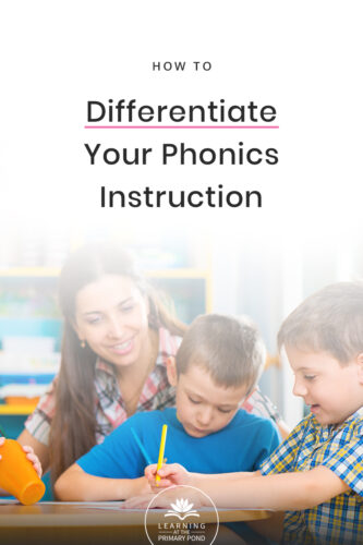 Want to easily differentiate your phonics instruction? Yes, it's really possible! Get ideas for word study or phonics instruction in Kindergarten, first grade, and second grade in this blog post! There's also a link to a free phonics assessment.