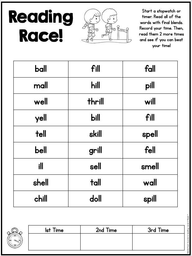 Word Study List — Double Consonant Words