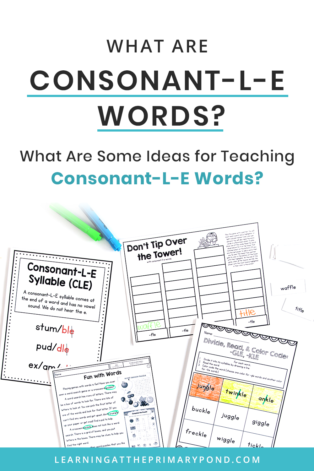 Do you teach consonant-l-e words? This blog post has a super easy trick to help kids decode - and even spell - consonant-l-e words! Read the entire post for ideas about teaching consonant-l-e in second grade and beyond.