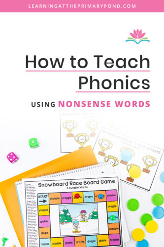 Teaching phonics in Kindergarten, 1st grade, or 2nd grade? A few minutes of nonsense word reading per day can make a big difference in your students' decoding skills! Check out this post to learn why it's so beneficial, plus get some nonsense word activity ideas!