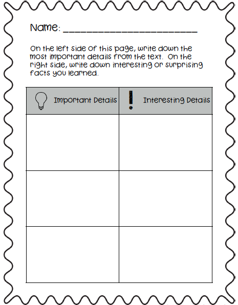 summarizing graphic organizer 2nd grade