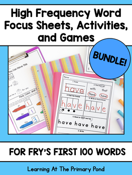 Sight Word Phonics Partner Games - High Frequency Words