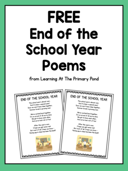 poems for kids about school ending