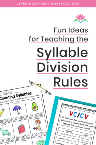 Multisyllabic words can be tricky for young readers in first grade, second grade, and third grade! Learning to divide words is a great strategy that helps kids learn to read these longer words. Knowing the difference between an open syllable and a closed syllable is also important. Click here for lots of fun activities to teach the syllable division rules!