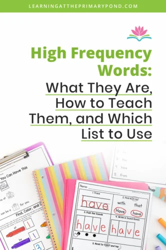 High frequency words are the ones that appear most often in texts, so it's crucial that you teach them to students. In this post, I’ll discuss what high frequency words are, how to teach them, and what lists to use for Kindergarten, first grade, and second grade students.