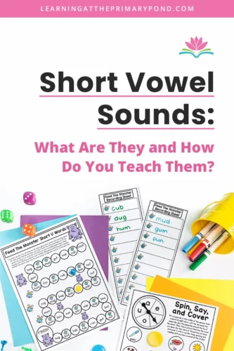 Words with short vowels are usually some of the first that children learn to read! In this blog post, I’ll explain how to teach short vowel sounds!