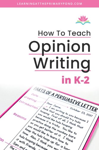 In this blog post, I'll go through my step by step process I use to teach opinion writing in K-2. 